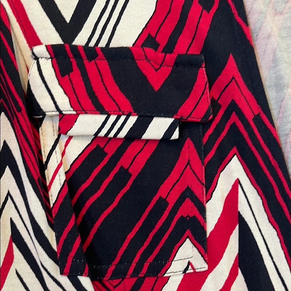 Diane Von Furstenberg Red and Black Long Sleeve Wrap Dress - Picture 4 of 10